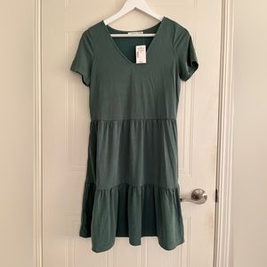 Tiered Short Sleeve Dress